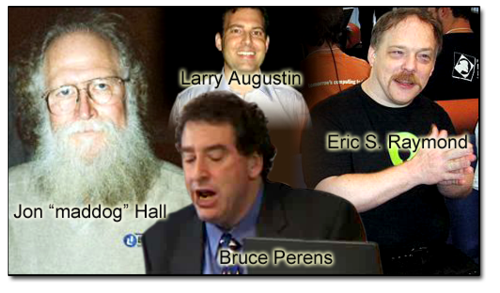 Eric Raymond, Jon Hall, Larry Augustin, Bruce Perens