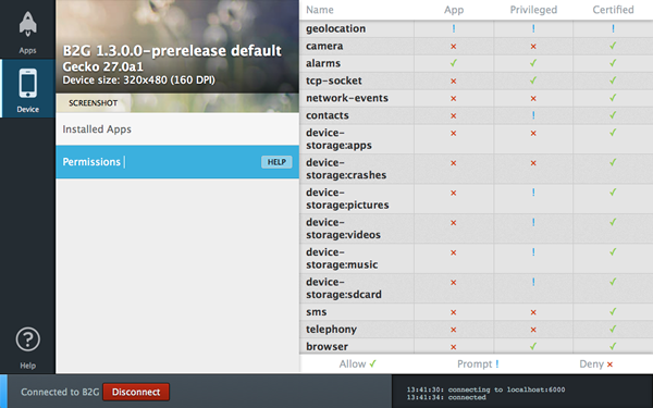 App Manager Permissions Table