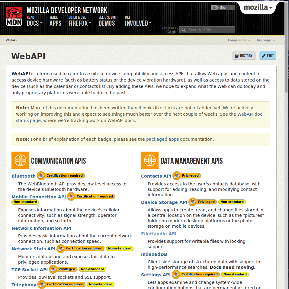 MDN WebAPI